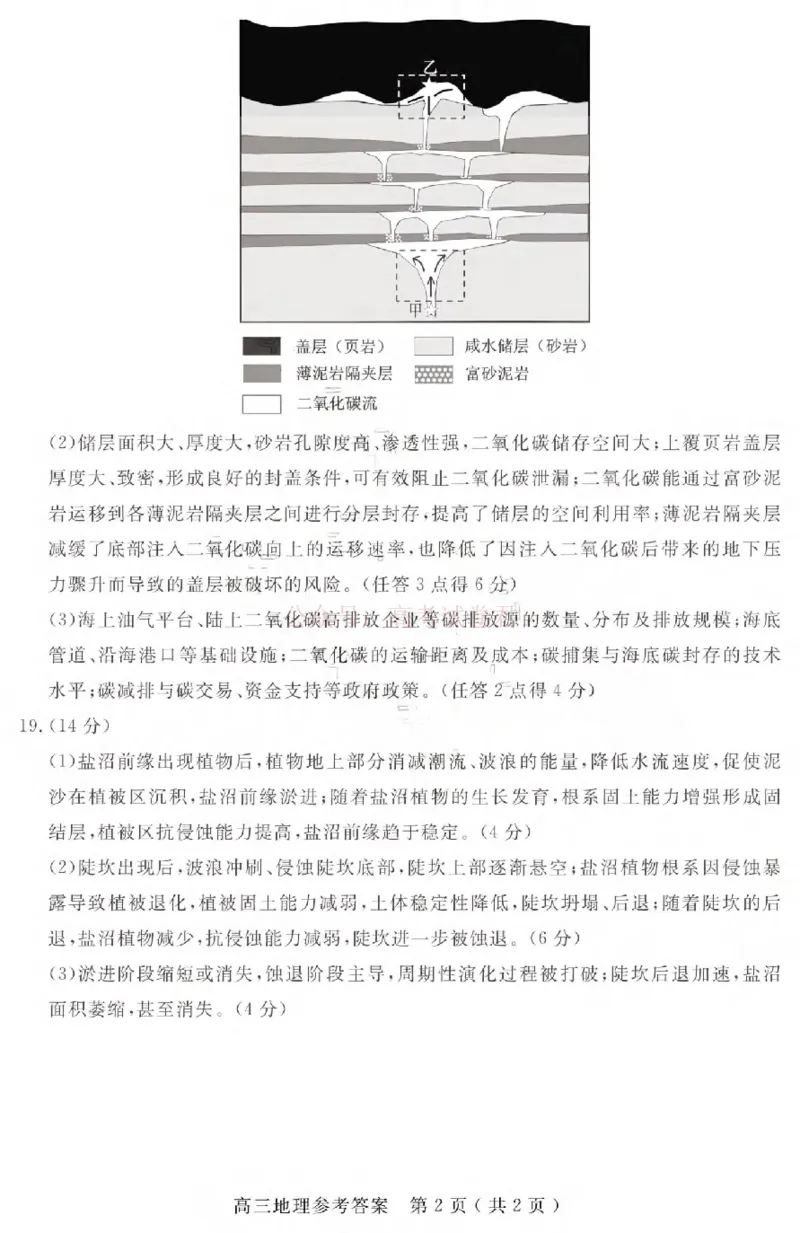 济宁市2026届高三年级一模考试地理答案_2026届山东省济宁市高三年级一模考试_地理&middot;2026届山东省济宁市高三年级一模考试