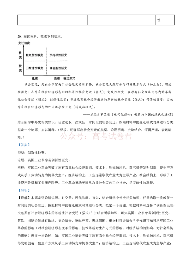 精品解析：2026届陕西商洛市高三下学期第一次模拟考试历史试题（解析版）_2026届陕西商洛市高三下学期第一次模拟考试全科_08历史_陕西商洛市高三下学期第一次模拟考试