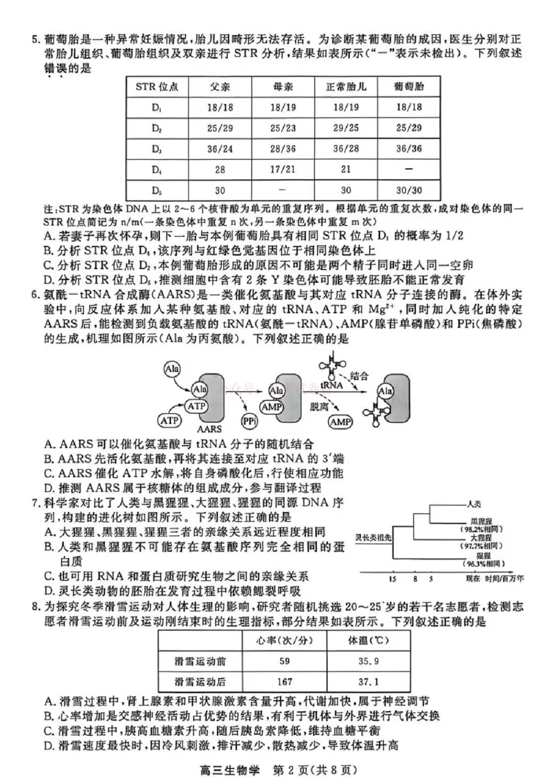 江苏省九校2026届高三下学期3月联考生物+答案_2026届江苏省顶尖九校高三三月联考_06生物2026届江苏省顶尖九校高三三月联考