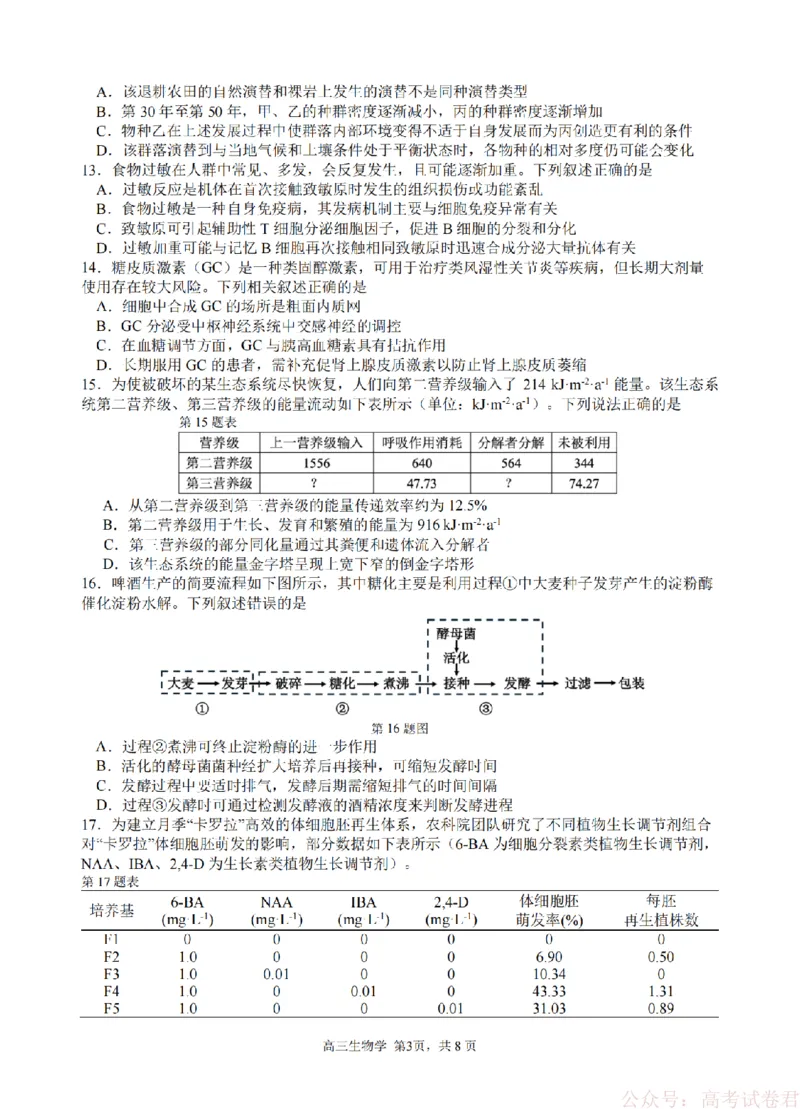 生物卷-2603高三名校协作体_2026届浙江名校协作体G12联盟高三下学期二模_2026届浙江省名校协作体G12联盟高三下学期二模生物试题（含答案）
