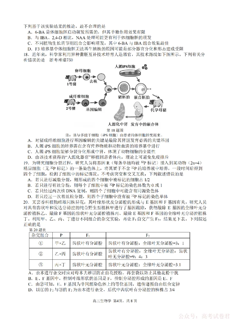 生物卷-2603高三名校协作体_2026届浙江名校协作体G12联盟高三下学期二模_2026届浙江省名校协作体G12联盟高三下学期二模生物试题（含答案）