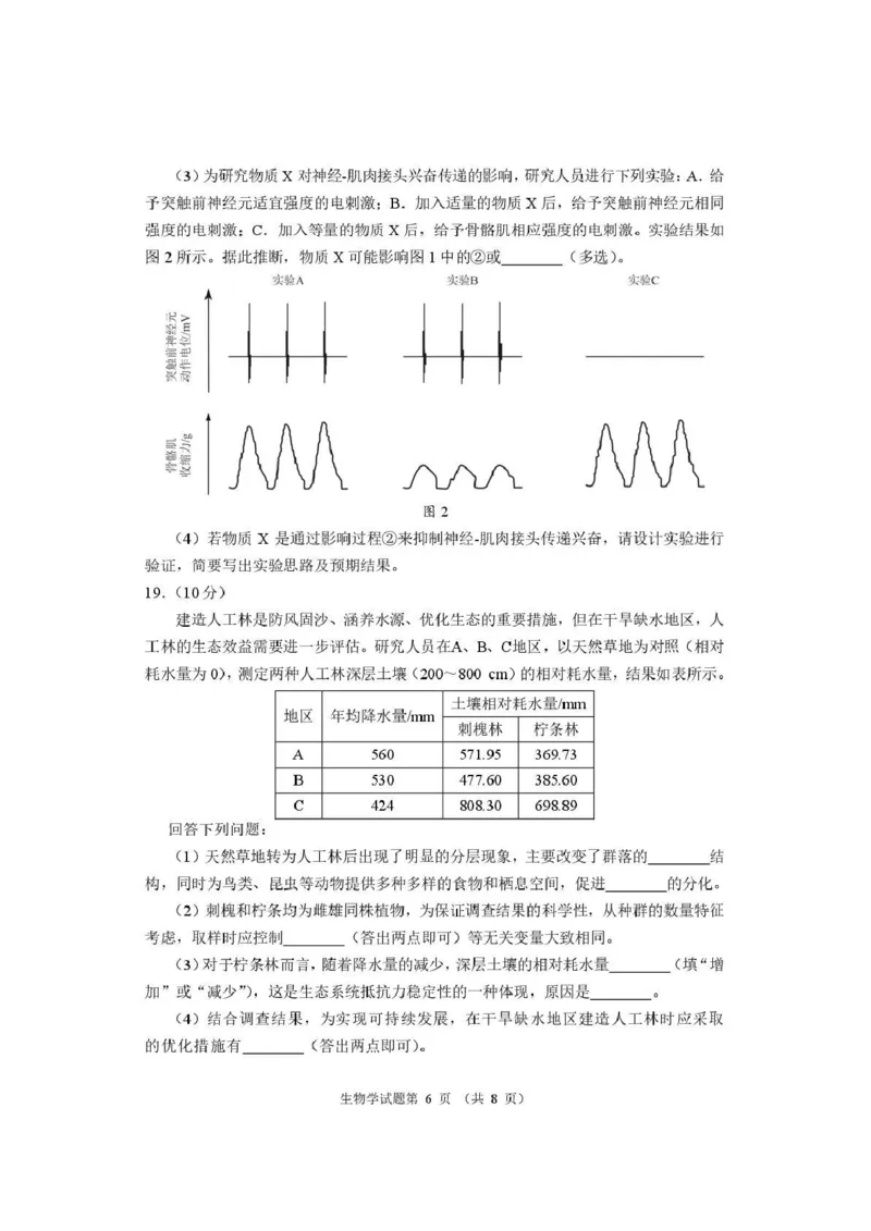 生物试题卷河南卷河南省2026届高三下学期高考适应性考试（3.25-3.26）_河南省2026届高三下学期高考适应性考试