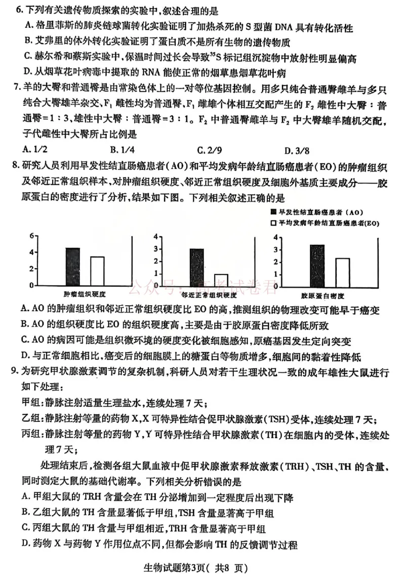 生物试题_临汾2026年高三年级质量监控第一次模拟试题及答案_2026届山西临汾市高三质量监控第一次模拟测试全科_06生物_山西临汾市高三质量监控第一次模拟测试
