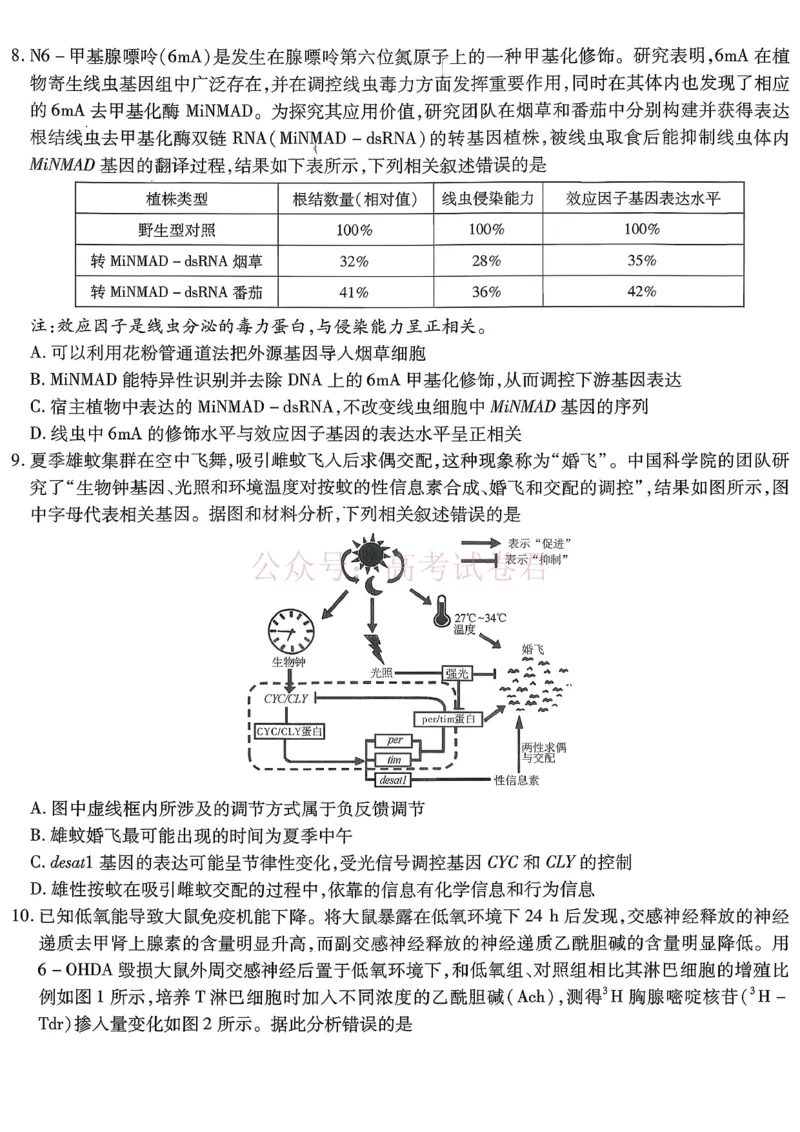 重庆市南开中学高2026届高三第七次质量检测生物_副本_2026届重庆南开中学高三下学期第七次质量检测全科_06生物_重庆南开中学高三下学期第七次质量检测
