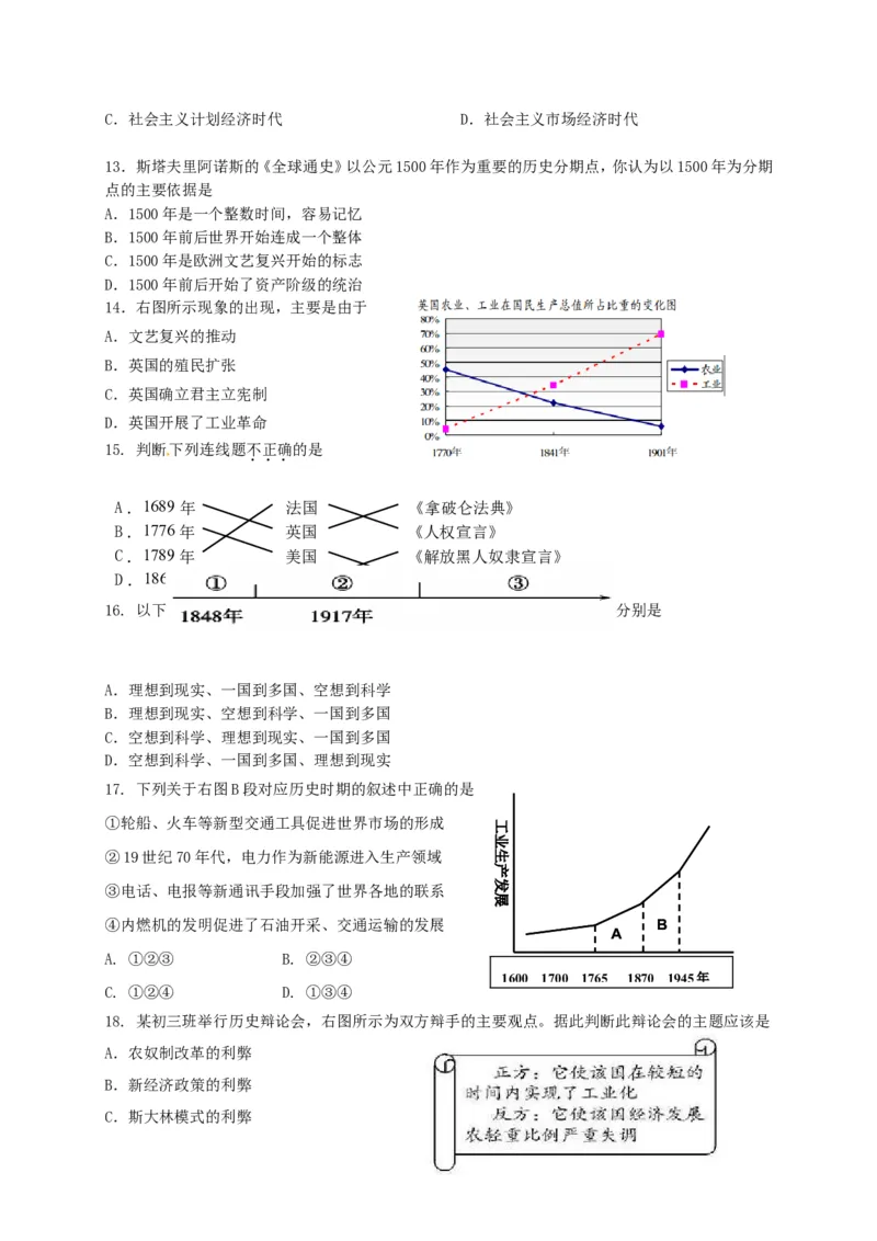 2015年江苏苏州历史试卷+答案(word整理版)_2026版初中金考卷&bull;45套中考试卷汇编系列合集_全国版中考真题(1)_各省市《历年中考真题》2013-2024(10)_历年中考真题（版本二，按省份划分）