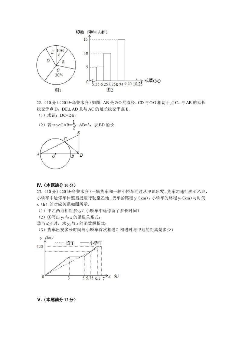 2015乌鲁木齐数学试卷+答案+解析(word整理版)_12.2026年4月全国各地高考模拟卷_2026版初中金考卷&bull;45套中考试卷汇编系列合集_全国版中考真题(1)_各省市《历年中考真题》2013-2024(10)_新疆