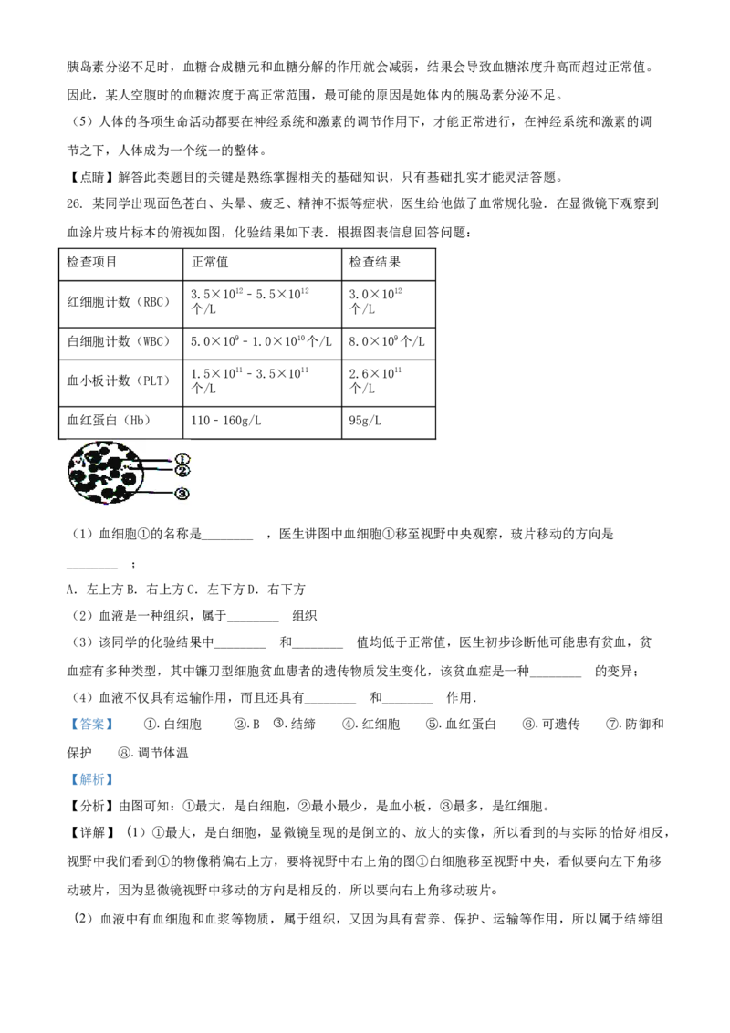 2015年辽宁省锦州市中考生物试题（解析）_2026版初中金考卷&bull;45套中考试卷汇编系列合集_全国版中考真题(1)_辽宁各地中考_辽宁生物（24）_锦州生物15-21缺16