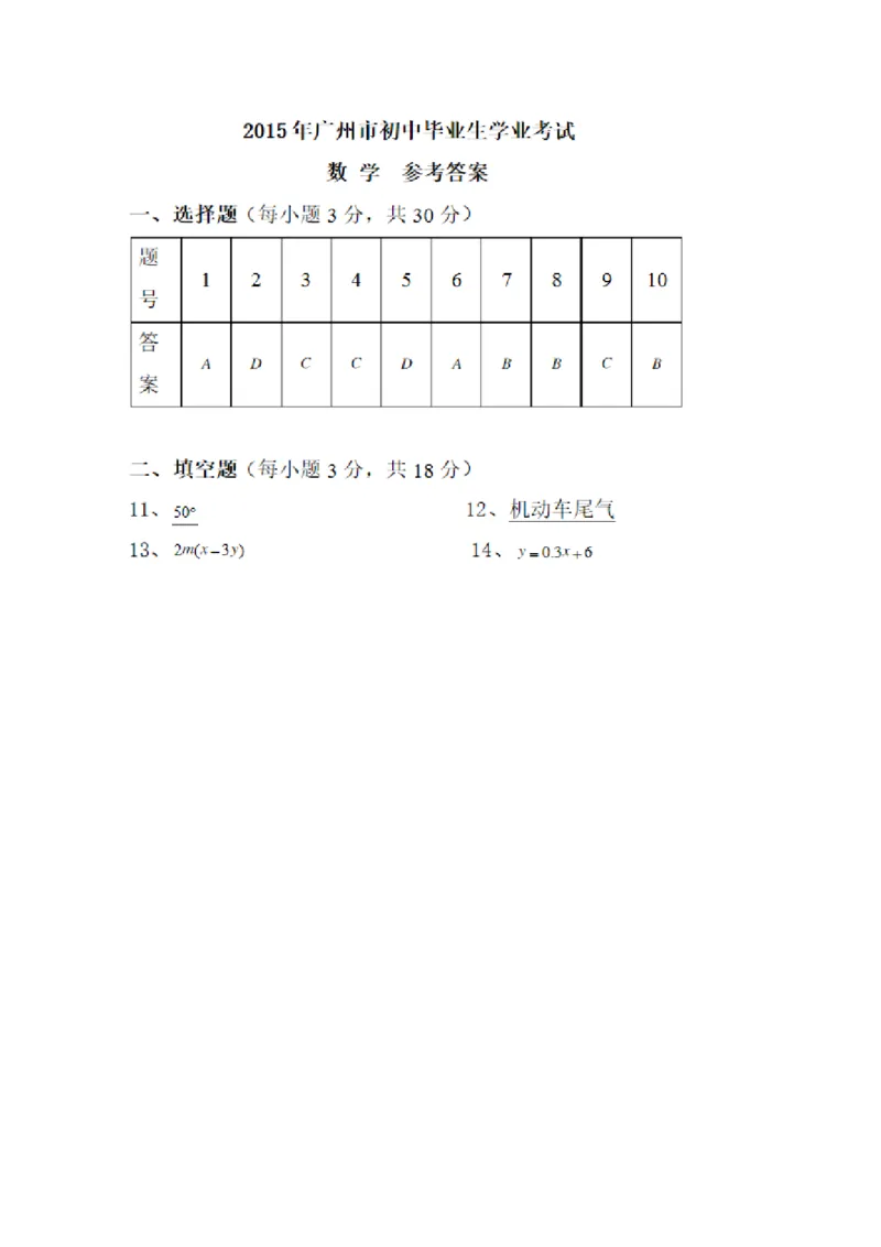 2015广州数学试卷+答案(试题word整理版+图片版答案)_2026版初中金考卷&bull;45套中考试卷汇编系列合集_全国版中考真题(1)_各省市《历年中考真题》2013-2024(10)_12广东地区试题