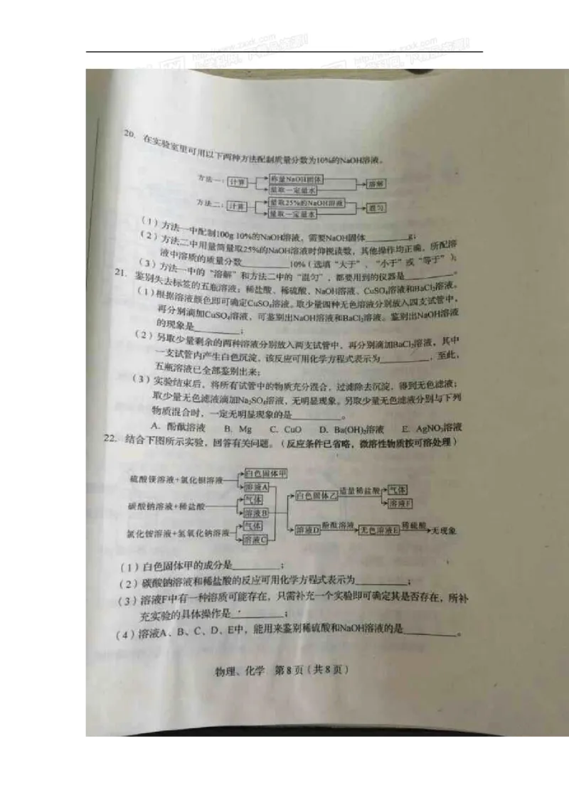 2015长春化学试卷+答案(图片+word整理版)_2026版初中金考卷&bull;45套中考试卷汇编系列合集_全国版中考真题(1)_各省市《历年中考真题》2013-2024(10)_历年中考真题（版本一，按科目划分）