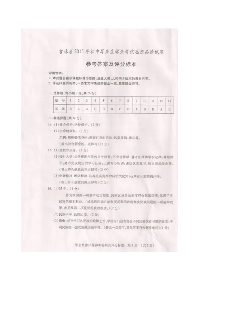 2015吉林道法试卷+答案(图片word版)_2026版初中金考卷&bull;45套中考试卷汇编系列合集_全国版中考真题(1)_各省市《历年中考真题》2013-2024(10)_历年中考真题（版本二，按省份划分）_吉林