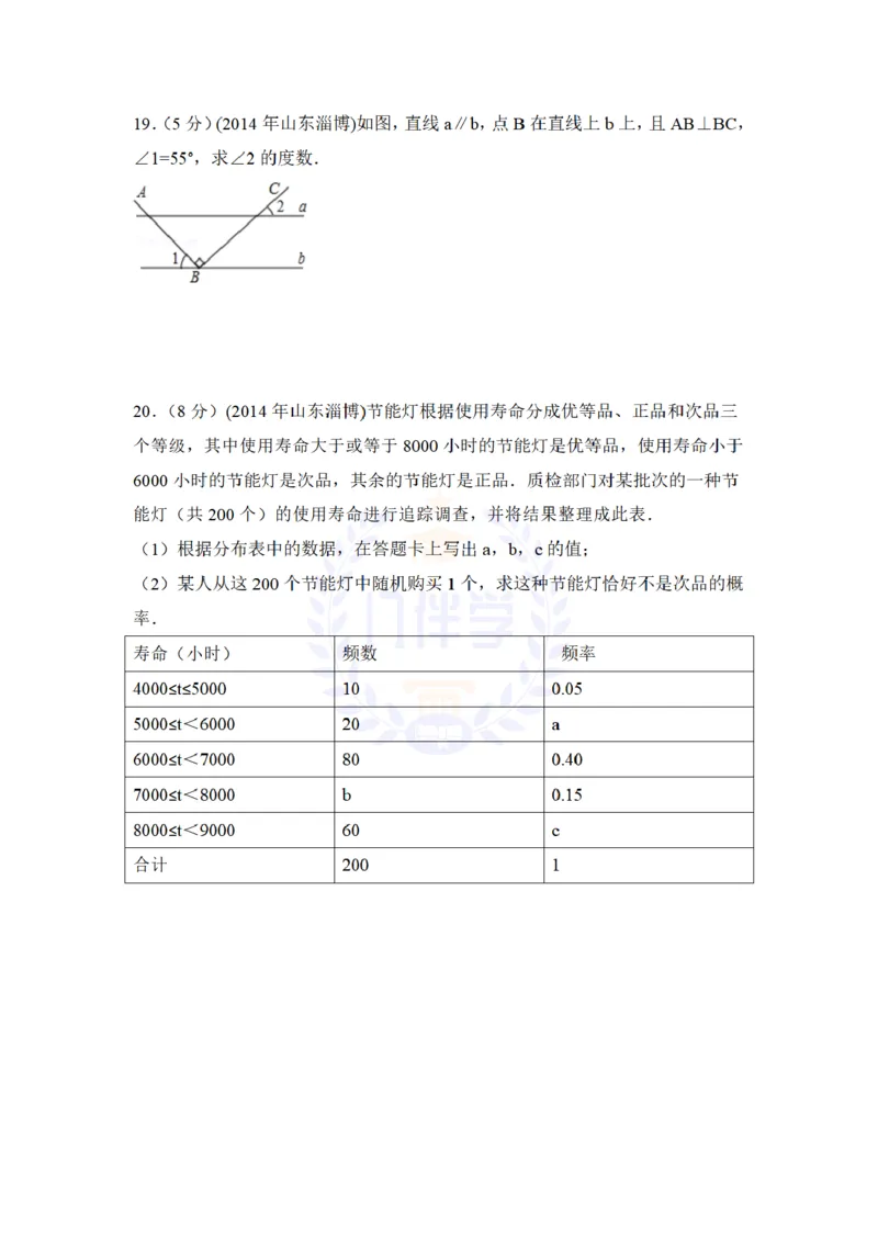 2014年山东省淄博市中考数学试卷及答案解析_12.2026年4月全国各地高考模拟卷_2026版初中金考卷&bull;45套中考试卷汇编系列合集_全国版中考真题(1)_各省市《历年中考真题》2013-2024(10)_山东