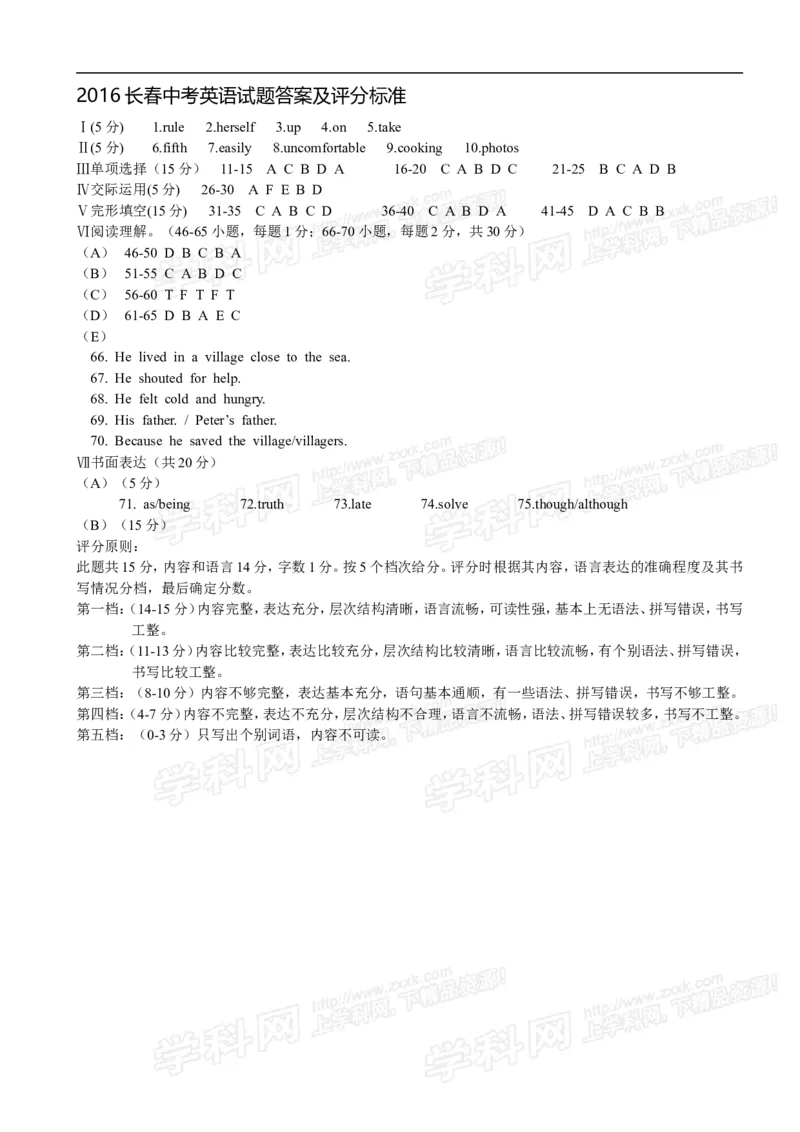 2016长春英语试卷+答案(word整理版)_2026版初中金考卷&bull;45套中考试卷汇编系列合集_全国版中考真题(1)_各省市《历年中考真题》2013-2024(10)_历年中考真题（版本二，按省份划分）_吉林