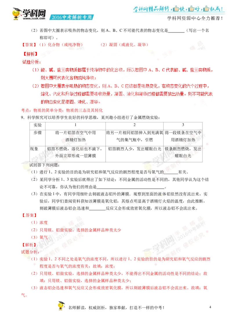 2016浙江舟山化学试卷+答案+解析(word整理版)_2026版初中金考卷&bull;45套中考试卷汇编系列合集_全国版中考真题(1)_各省市《历年中考真题》2013-2024(10)_历年中考真题（版本二，按省份划分）
