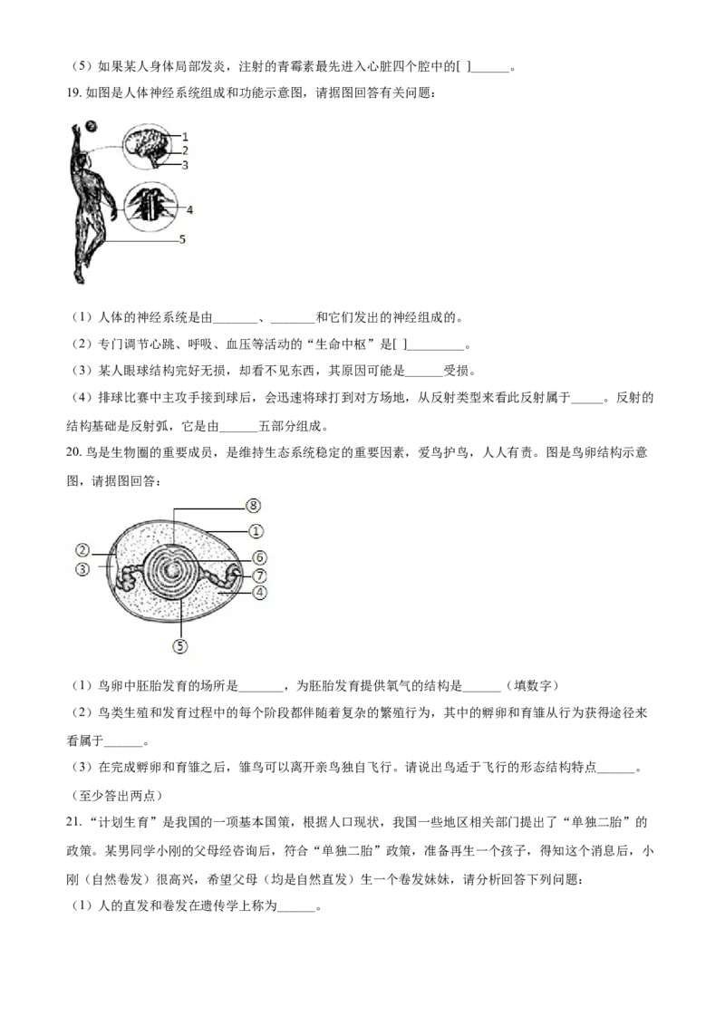 2016年辽宁省营口市中考生物试题（空白卷）_2026版初中金考卷&bull;45套中考试卷汇编系列合集_全国版中考真题(1)_辽宁各地中考_辽宁生物（24）_营口生物15-22