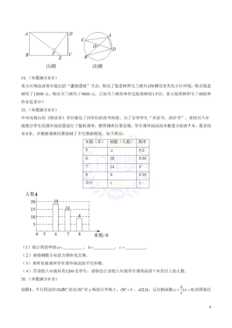 2017年山东省济南市中考数学试卷（原卷版）_2026版初中金考卷&bull;45套中考试卷汇编系列合集_全国版中考真题(1)_各省市《历年中考真题》2013-2024(10)_历年中考真题（版本二，按省份划分）
