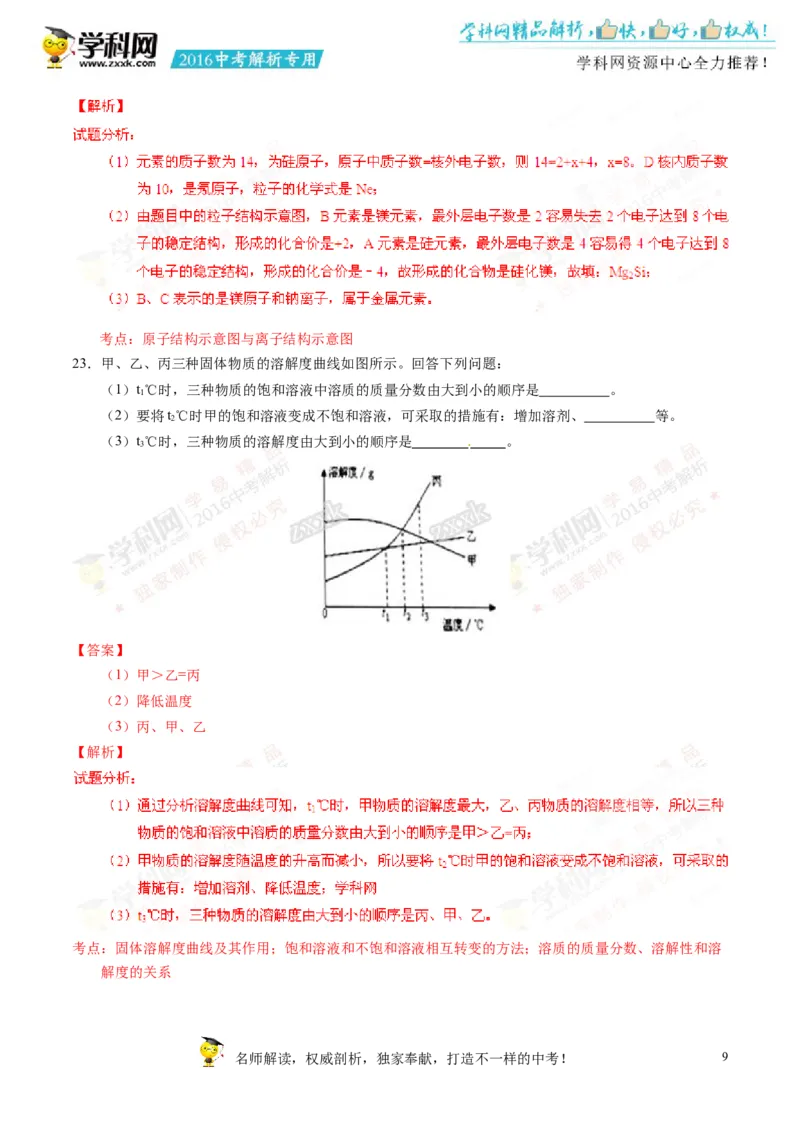 2016湖南株洲化学试卷+答案+解析(word整理版)_2026版初中金考卷&bull;45套中考试卷汇编系列合集_全国版中考真题(1)_各省市《历年中考真题》2013-2024(10)_历年中考真题（版本一，按科目划分）