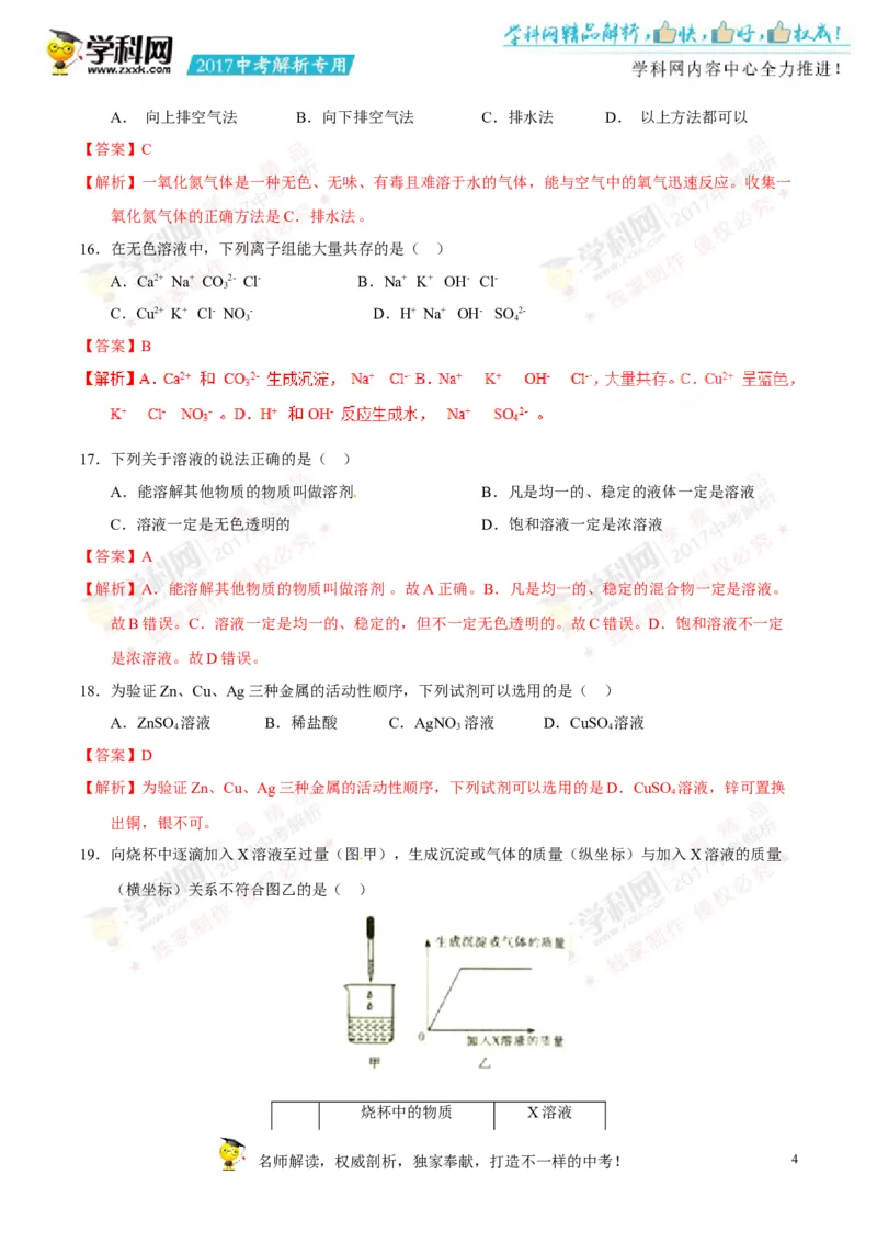 2017湖南郴州化学试卷+答案+解析(word整理版)_2026版初中金考卷&bull;45套中考试卷汇编系列合集_全国版中考真题(1)_各省市《历年中考真题》2013-2024(10)_历年中考真题（版本一，按科目划分）