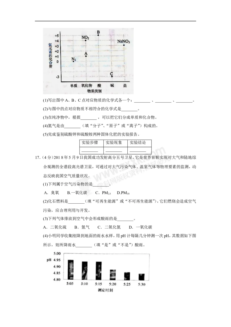 2018年江苏南京化学试卷+答案(word整理版)_2026版初中金考卷&bull;45套中考试卷汇编系列合集_全国版中考真题(1)_各省市《历年中考真题》2013-2024(10)_历年中考真题（版本一，按科目划分）