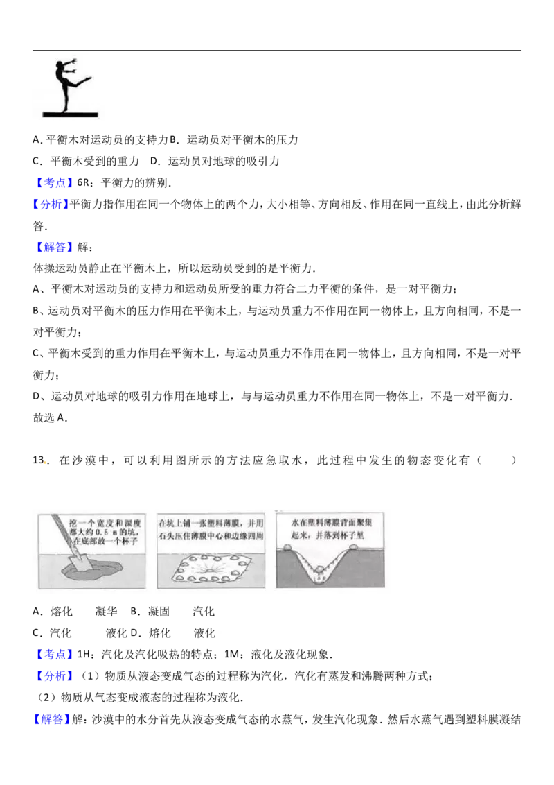 2017福建物理试卷+答案+解析(word整理版)_2026版初中金考卷&bull;45套中考试卷汇编系列合集_全国版中考真题(1)_各省市《历年中考真题》2013-2024(10)_历年中考真题（版本一，按科目划分）