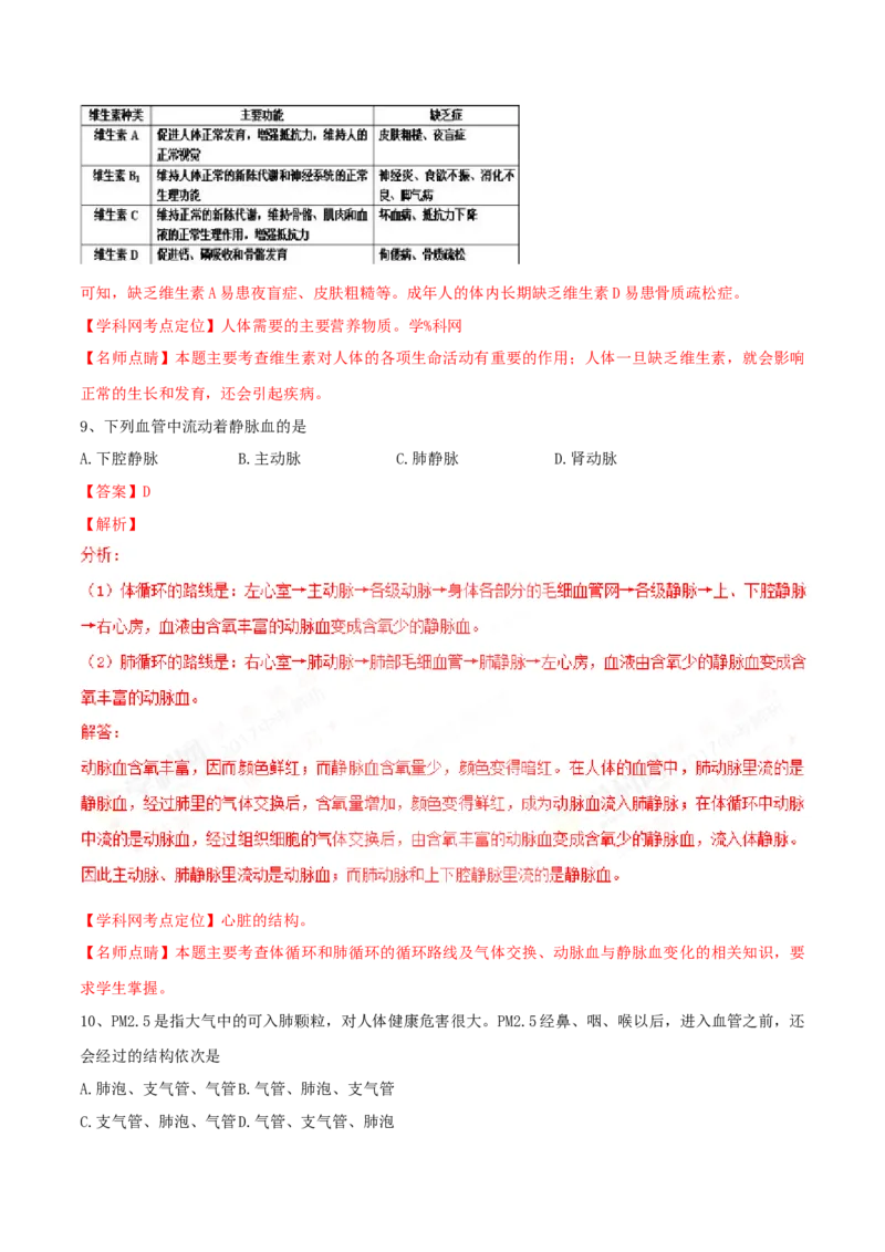2017年辽宁省鞍山市中考生物试题（解析）_2026版初中金考卷&bull;45套中考试卷汇编系列合集_全国版中考真题_辽宁各地中考_辽宁生物（24）_鞍山生物2017-22