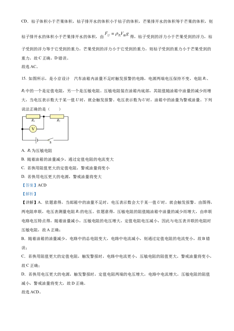 《2023年北京市中考物理真题（解析卷）_4.北京中考物理（2008-2026）》第10页预览