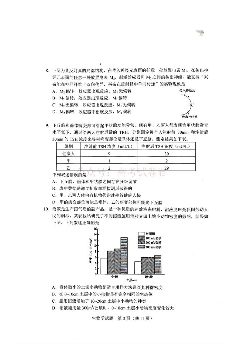 《吉林省长春市2026届高三质量监测（二）生物_2026届吉林省长春市高三质量监测（二）全科_06生物_吉林省长春市高三质量监测（二）》第3页预览