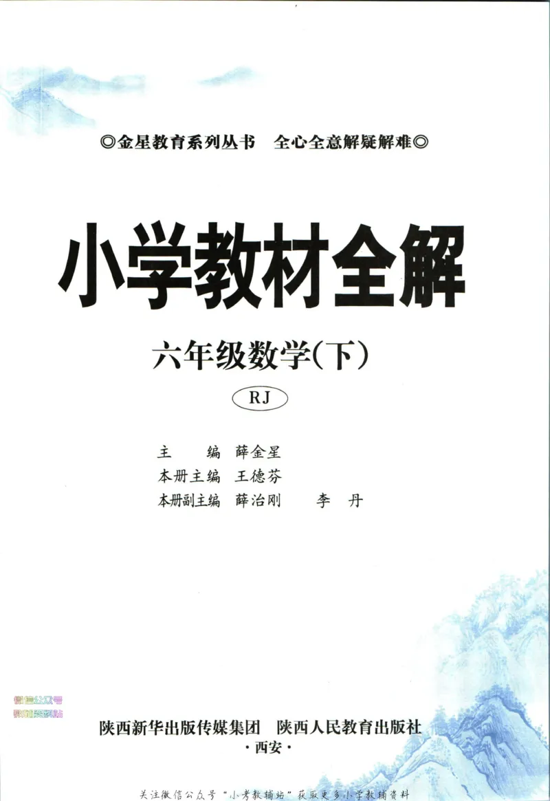 《小学教材全解六年级下册数学人教版_薛金星小学教材全解(1)_6.六年级》第5页预览