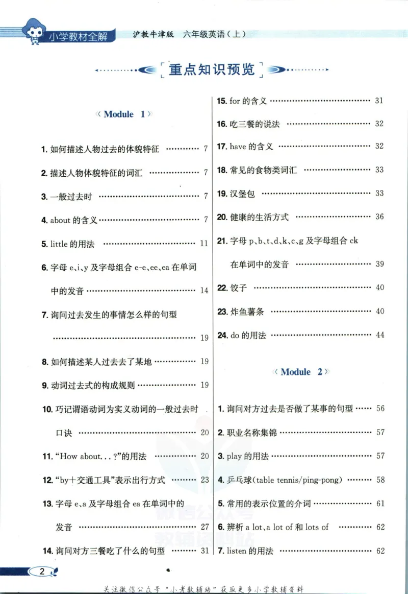 《小学教材全解六年级上册英语沪教牛津版_薛金星小学教材全解(1)_6.六年级》第8页预览