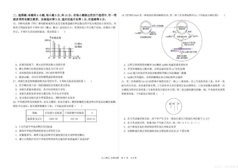 《哈尔滨市第一中学、第六中学2026年2月高三零模模拟考试生物_2026届黑龙江省哈尔滨市第一中学、第六中学2026年2月高三零模模拟考试(1)》第3页预览