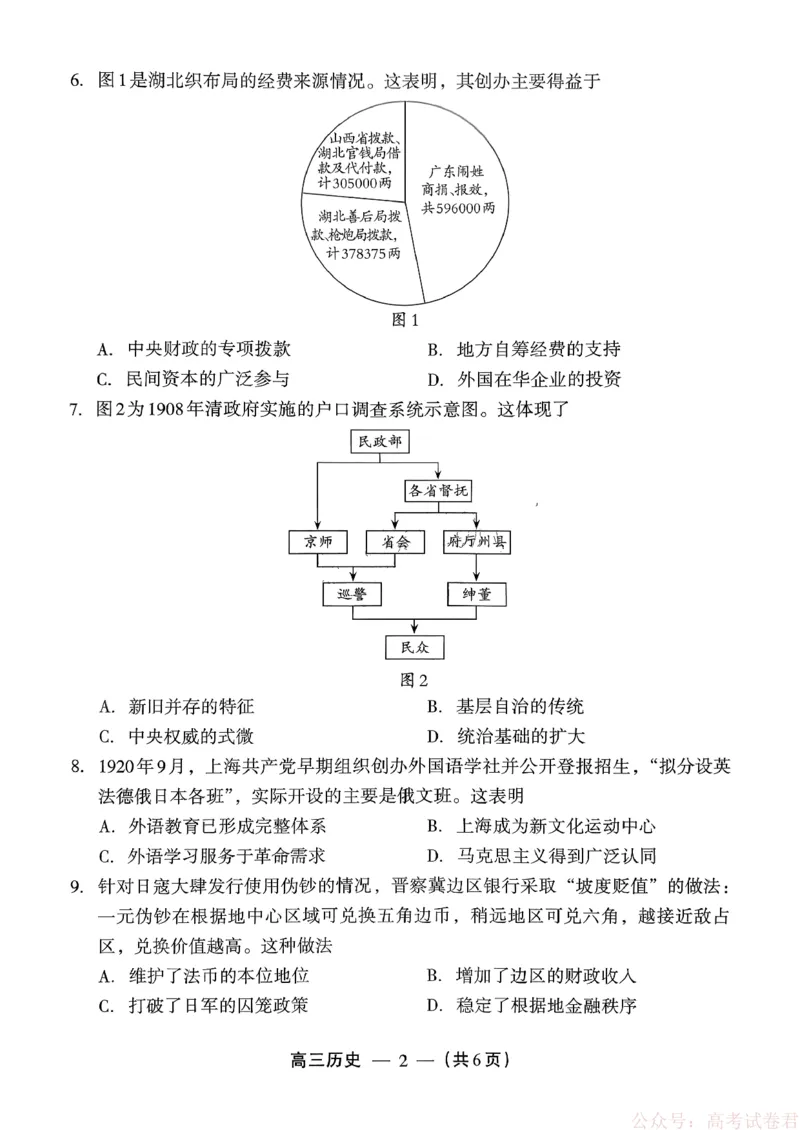 《历史试题：2025-2026学年福州市高三年级三月质量检测_2026届福建省福州市高三三月质量检测_2026届福建省福州市高三三月质量检测历史》第2页预览