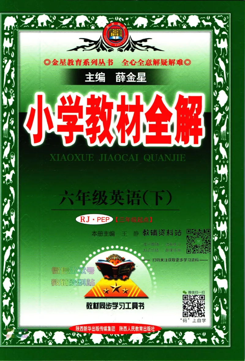 《小学教材全解六年级下册英语人教PEP版_薛金星小学教材全解(1)_6.六年级》第1页预览