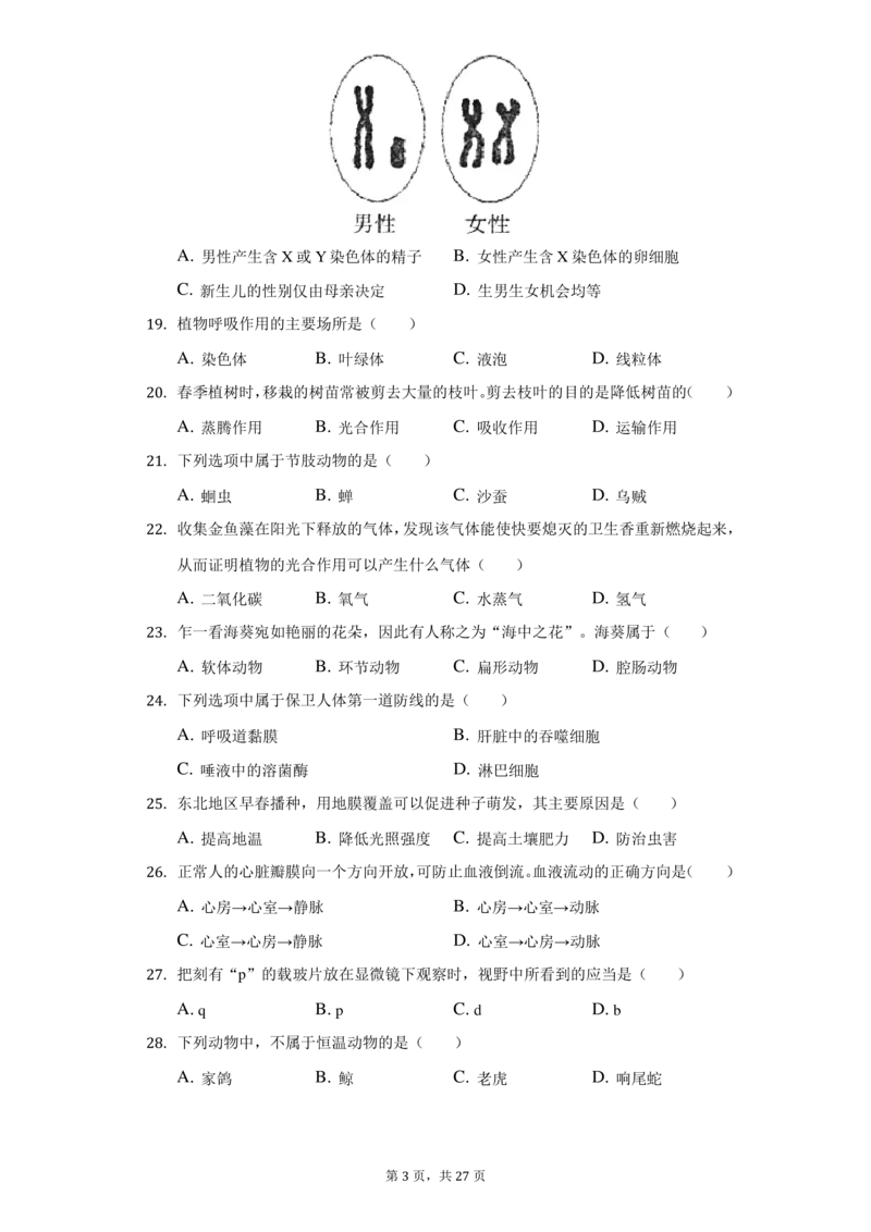 《2021年辽宁省葫芦岛市中考生物试卷(附答案详解)——暂只找到此PDF版本_12.2026年4月全国各地高考模拟卷_2026版初中金考卷•45套中考试卷汇编系列合集_全国版中考真题(1)_辽宁各地中考》第3页预览