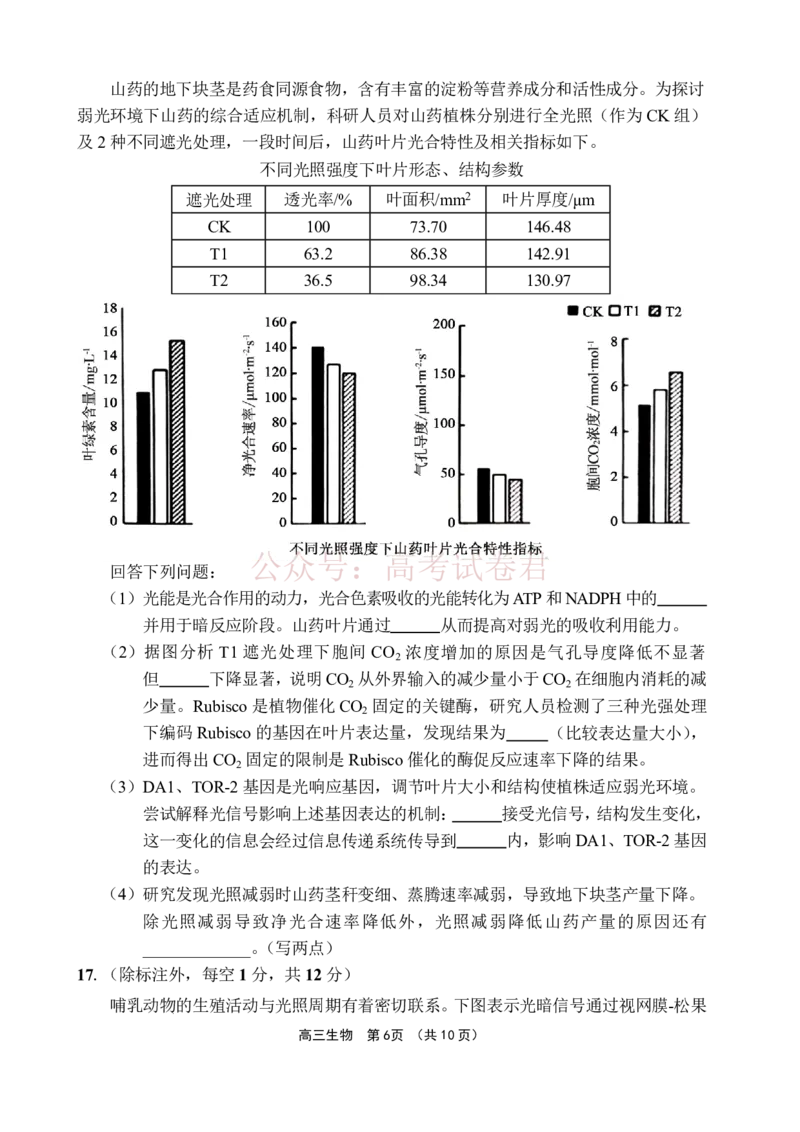《文昌中学2025一2026学年度第二学期高三第一次月考试题生物_2026届海南省文昌中学高三下学期第一次月考_06生物2026届海南省文昌中学高三下学期第一次月考》第6页预览