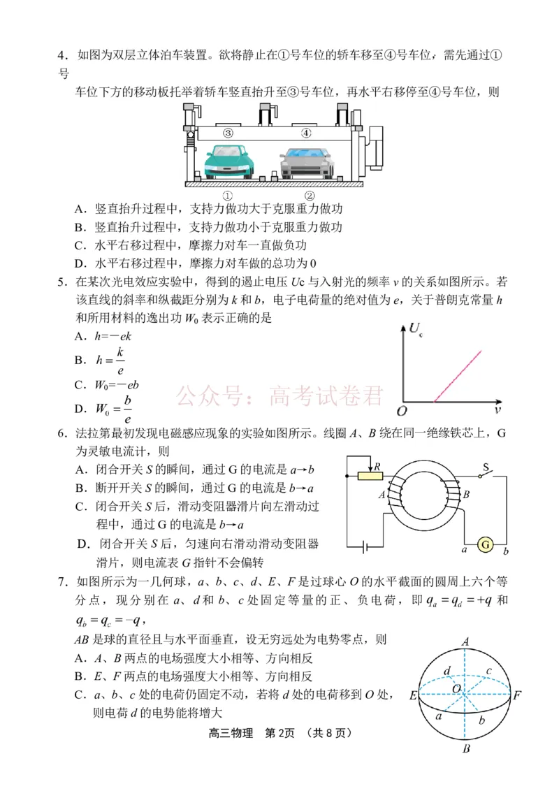 《文昌中学2025一2026学年度第二学期高三第一次月考试题物理_2026届海南省文昌中学高三下学期第一次月考_04物理2026届海南省文昌中学高三下学期第一次月考》第2页预览