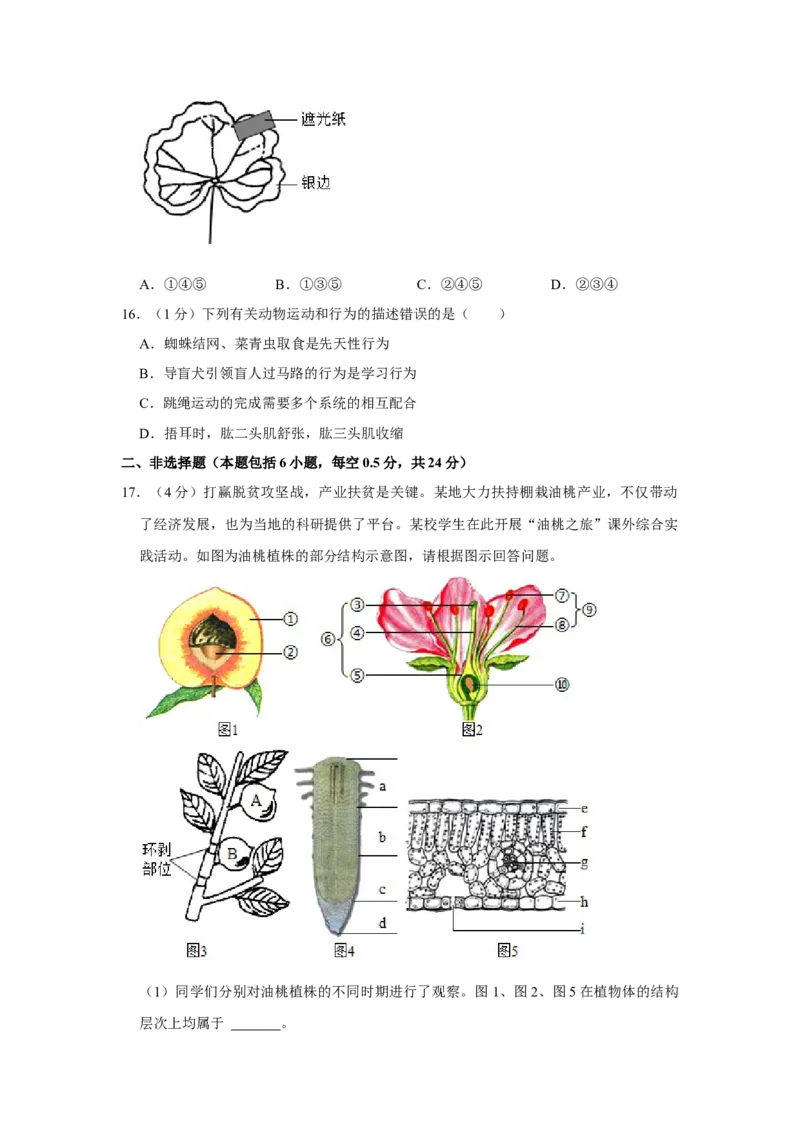 《2021年辽宁省盘锦市中考生物试卷（空白卷）_12.2026年4月全国各地高考模拟卷_2026版初中金考卷•45套中考试卷汇编系列合集_全国版中考真题(1)_辽宁各地中考_辽宁生物（24）》第4页预览
