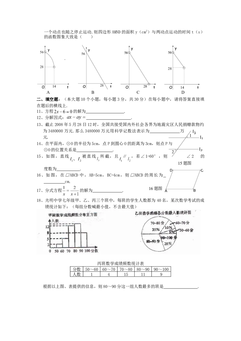 《2008年重庆市中考数学真题及答案_重庆历年中考真题2008-2026_2.重庆中考数学2008-2026》第2页预览