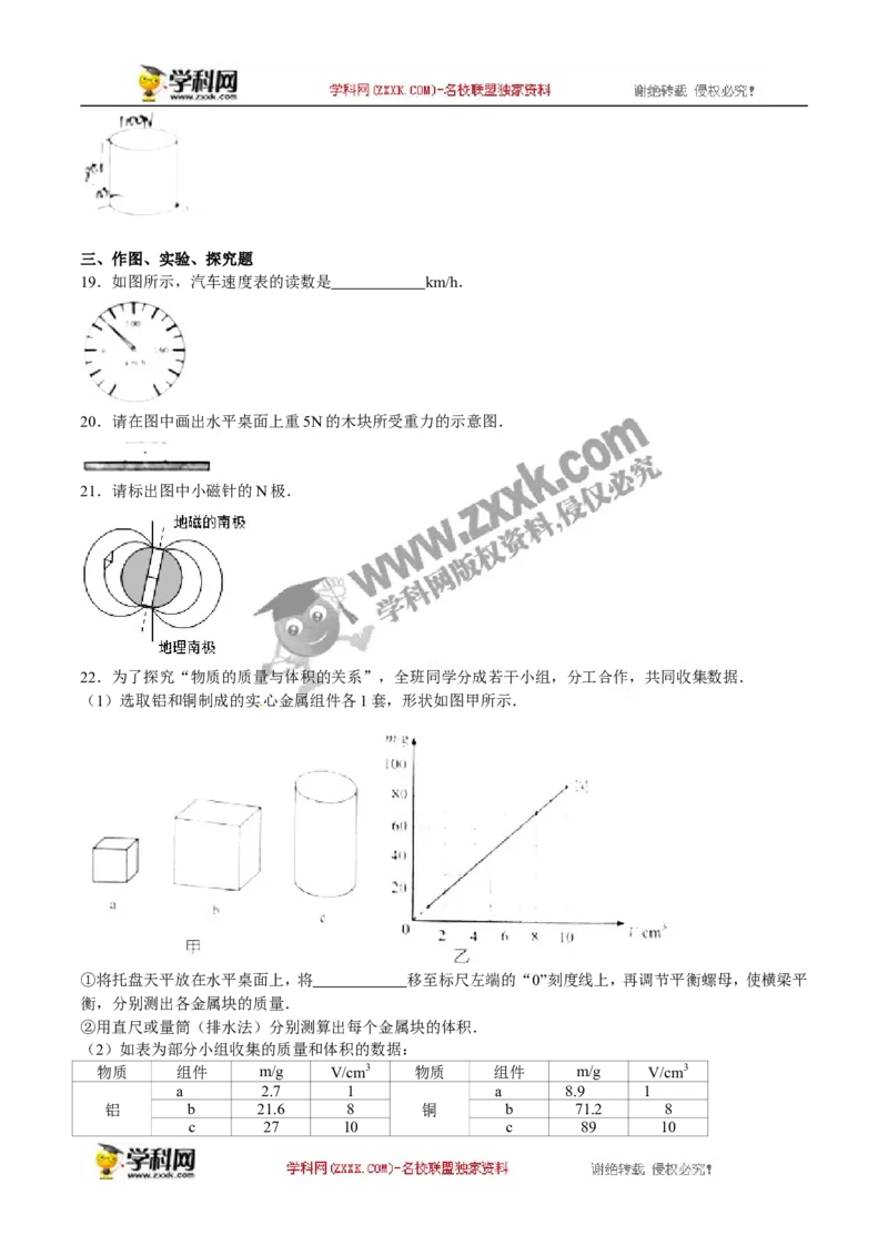 《2016云南昆明物理试卷+答案+解析(word整理版)_12.2026年4月全国各地高考模拟卷_2026版初中金考卷•45套中考试卷汇编系列合集_全国版中考真题(1)_各省市《历年中考真题》2013-2024(10)》第4页预览