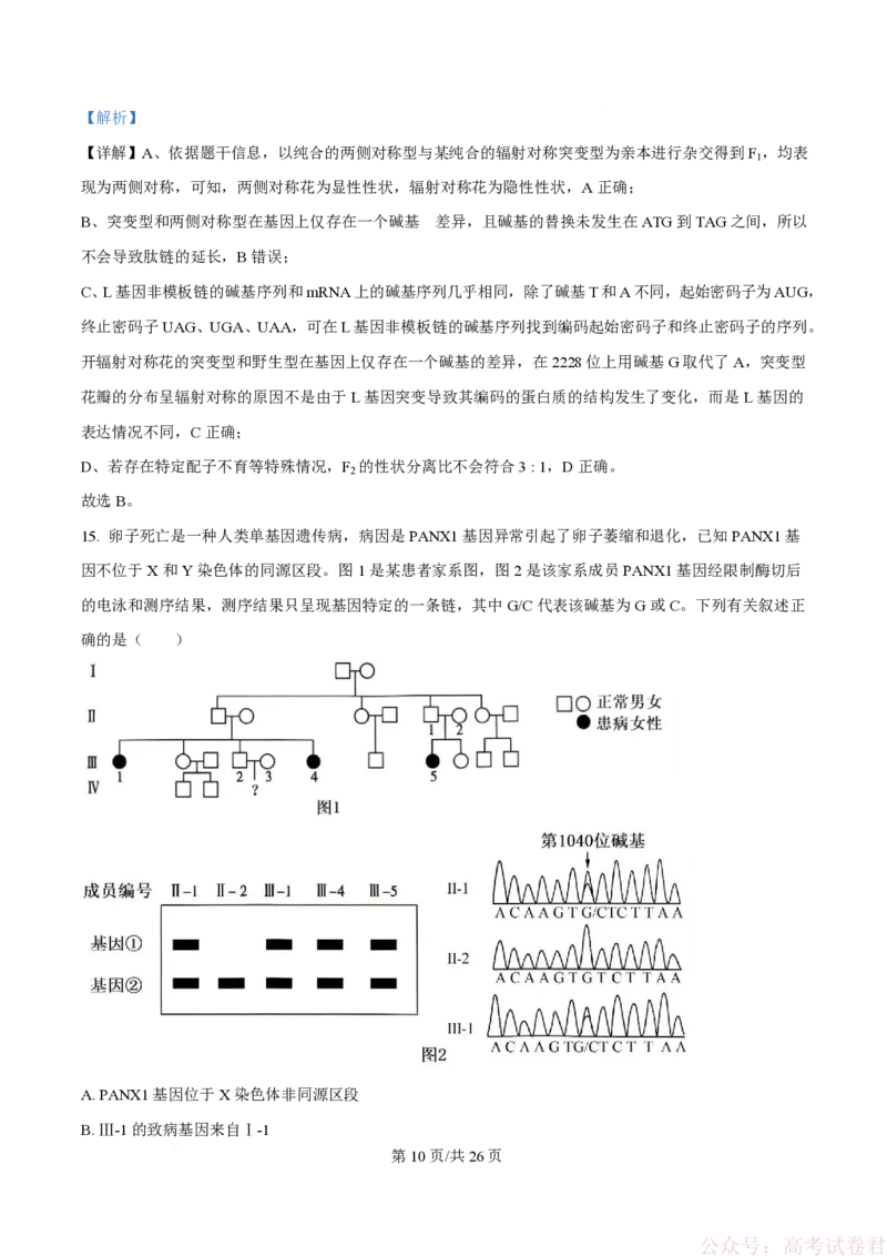 《精品解析：黑龙江省实验中学2026届下学期高三联合模拟考试生物试题（解析版）_2026届黑龙江省实验中学高三3月联合模拟考试_黑龙江省实验中学2026届高三学年3月联合模拟考试生物》第10页预览
