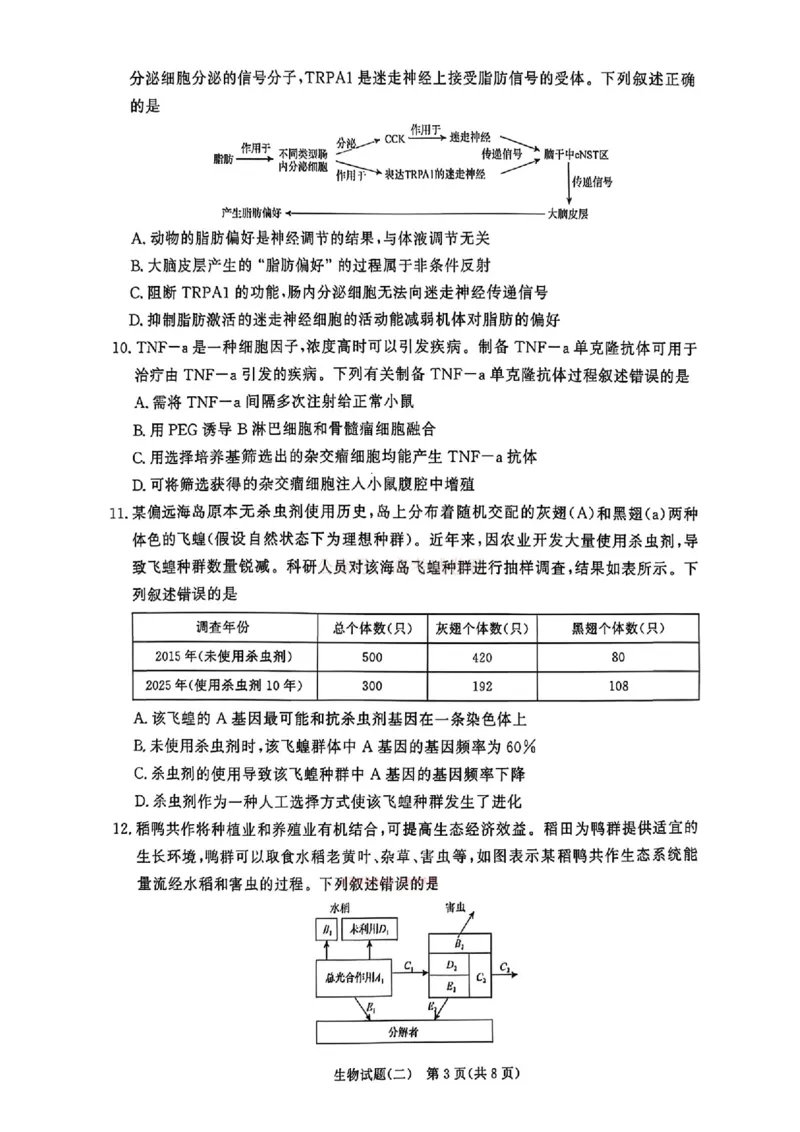 《青桐鸣大联考2026届高三下学期学情调研（二）生物_2026届河南省青桐鸣大联考高三下学期学情调研（二）_06生物2026届河南省青桐鸣大联考高三下学期学情调研（二）》第3页预览