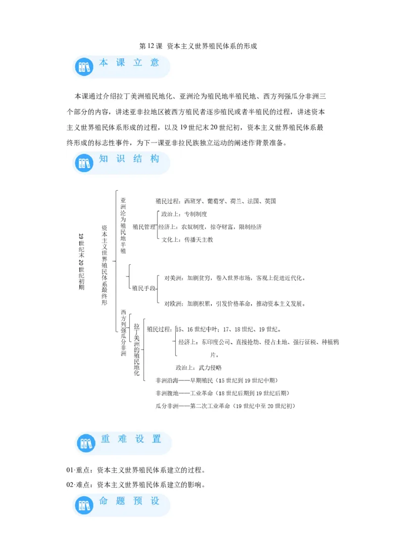 《12纲要下册第12课资本主义世界殖民体系的形成_新版高中_高中历史新版_高中历史纲要下（统编版）_学案专项-P118》第1页预览