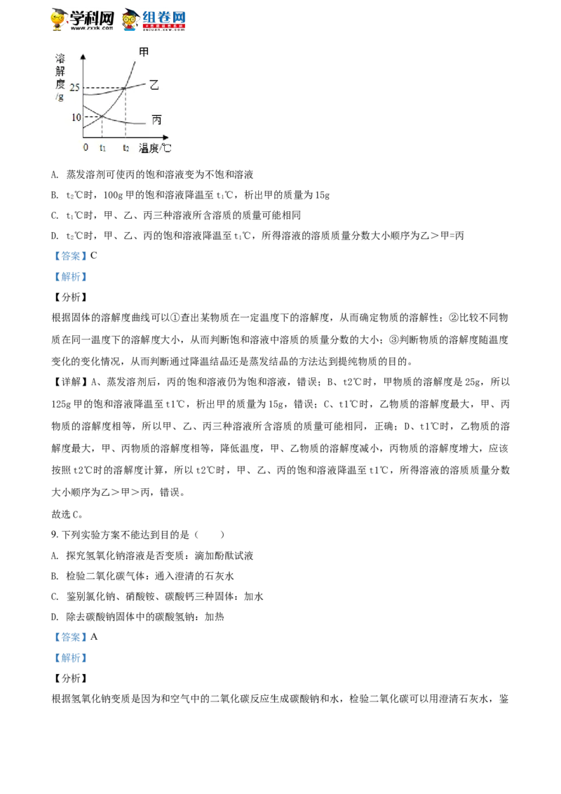 《2018年江苏徐州化学试卷+答案+解析(word整理版)_12.2026年4月全国各地高考模拟卷_2026版初中金考卷•45套中考试卷汇编系列合集_全国版中考真题(1)_各省市《历年中考真题》2013-2024(10)》第4页预览