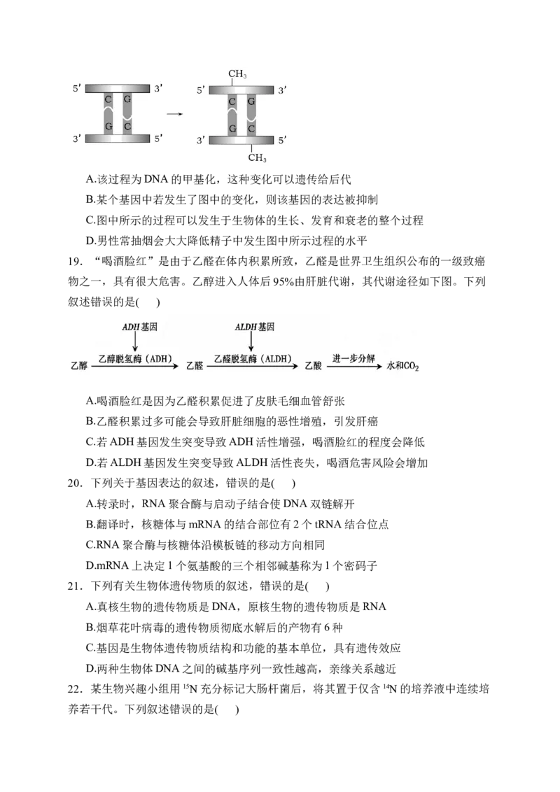 《内蒙古自治区巴彦淖尔市第一中学2025-2026学年高一下学期5月期中生物试卷（含解析）_2024-2027高一（7-7月题库）(1)_2026年06月高一试卷》第7页预览