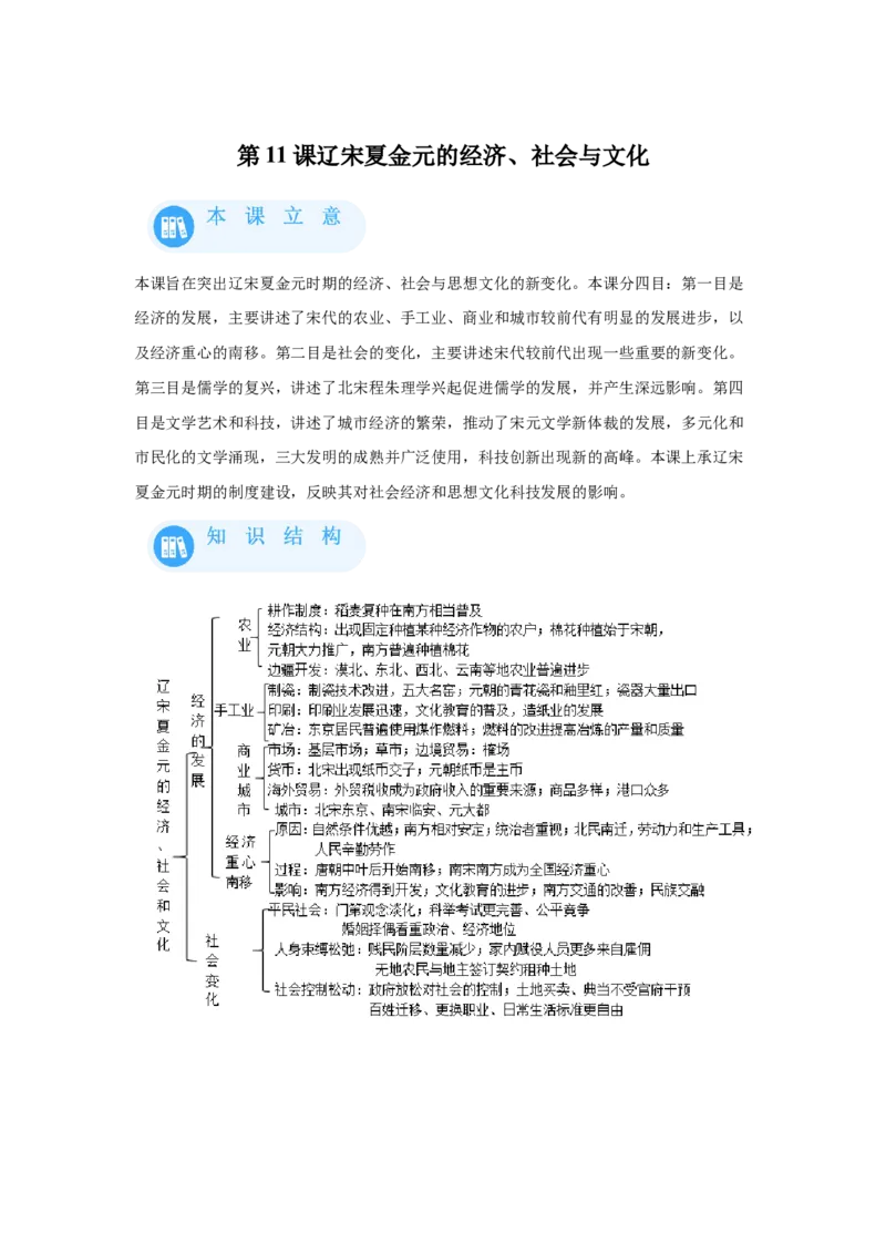 《11纲要上第11课辽宋夏金元的经济、社会与文化_新版高中_高中历史新版_高中历史纲要上（统编版）_学案专项-P118》第1页预览
