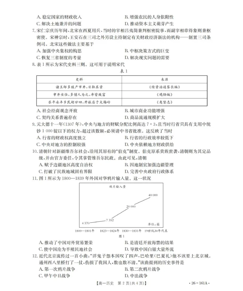 《历史_扫描版_2024-2027高一（7-7月题库）(1)_2026年01月高一试卷_260117金太阳·安徽省2025-2026学年高一上学期12月月考（26-161A）（全）》第2页预览