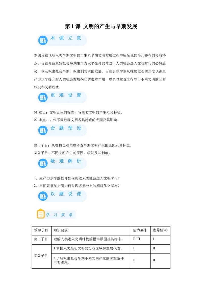 《01纲要下册第1课文明的产生与早期发展_新版高中_高中历史新版_高中历史纲要下（统编版）_学案专项-P118》第1页预览