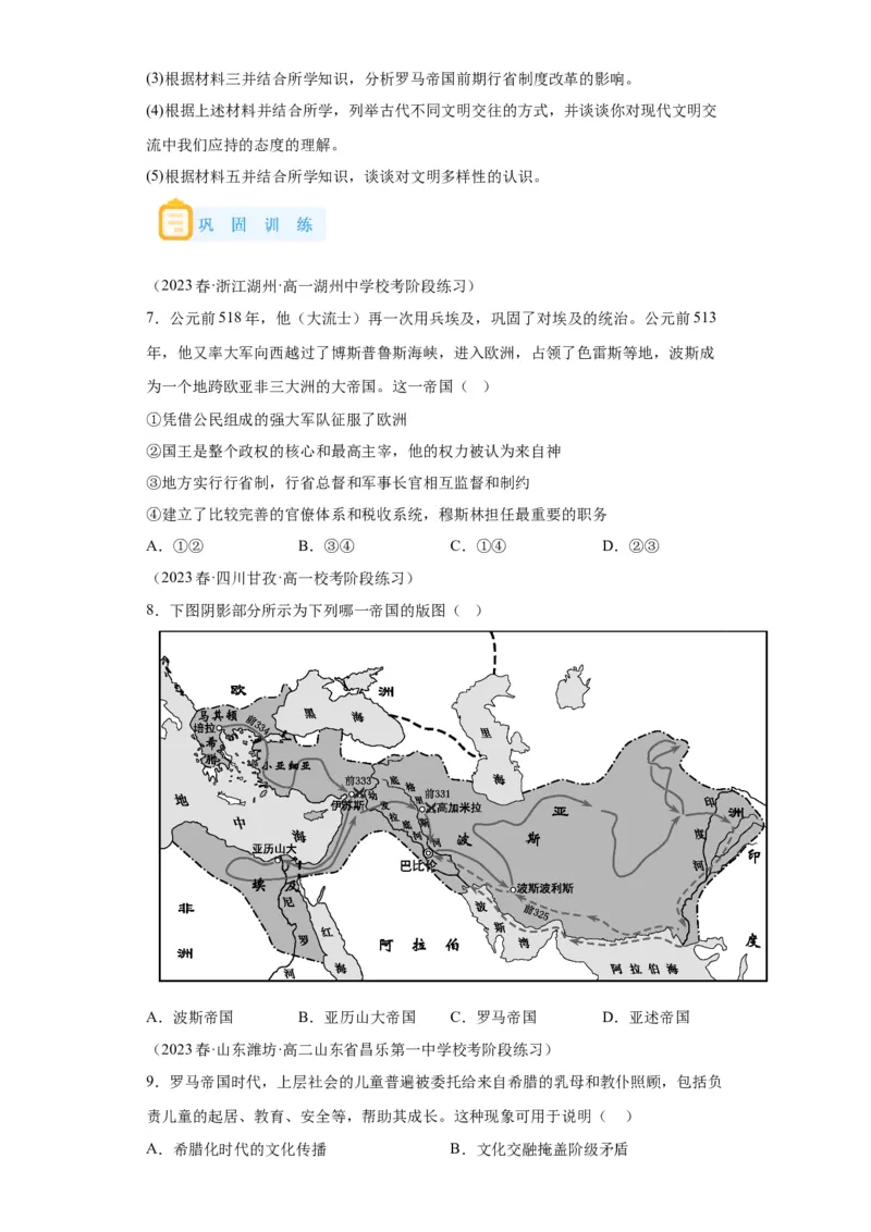 《02纲要下册第2课古代世界的帝国与文明的交流_新版高中_高中历史新版_高中历史纲要下（统编版）_学案专项-P118》第4页预览