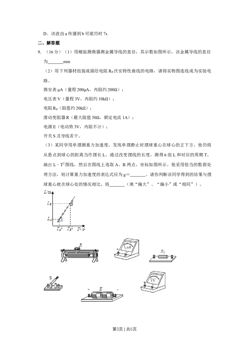 《2008年高考物理真题（天津）（空白卷）_历年真题_2008-2025·（天津）物理高考真题》第3页预览