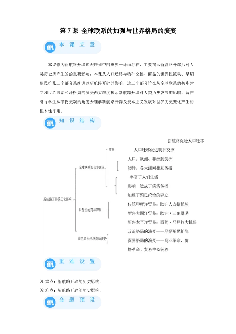 《07纲要下册第7课全球联系的初步建立与世界格局的演变_新版高中_高中历史新版_高中历史纲要下（统编版）_学案专项-P118》第1页预览