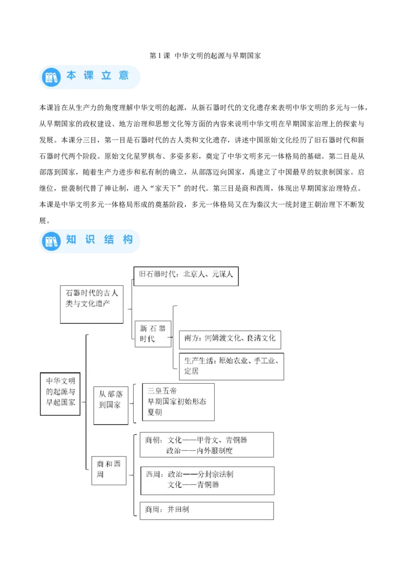 《01纲要上第1课中华文明的起源与早期国家_新版高中_高中历史新版_高中历史纲要上（统编版）_学案专项-P118》第1页预览