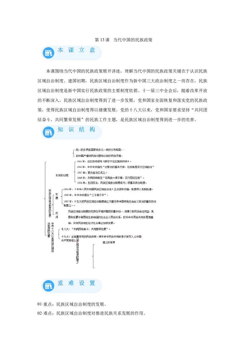 《13选必一第13课当代中国的民族政策_新版高中_高中历史新版_高中历史选择性必修1（统编版）_学案专项-P118》第1页预览